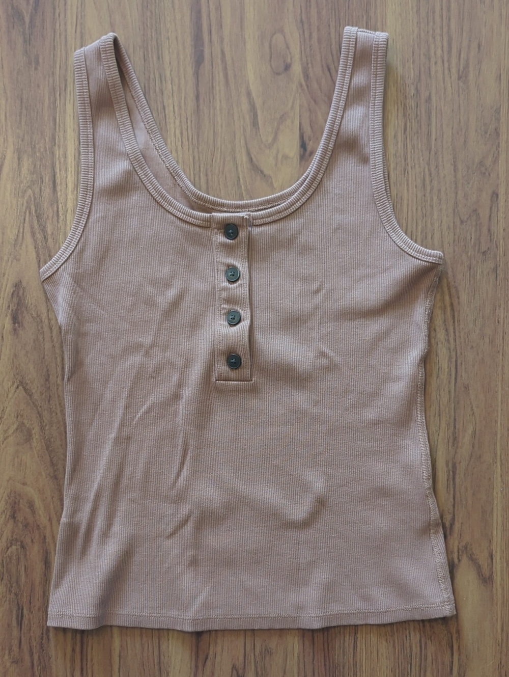 Ribbed Henley Tank Top, Medium - Picture 1 of 6
